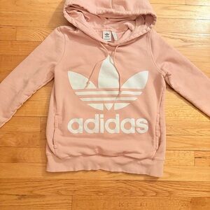 Adidas Originals Dusty Light Pink Trefoil Logo Hoodie Sweatshirt XS